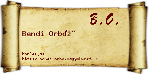 Bendi Orbó névjegykártya
